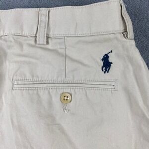 Polo Ralph Lauren Tyler Shorts Men 36 Tan Khaki Pleated Chino Cotton Pony Logo